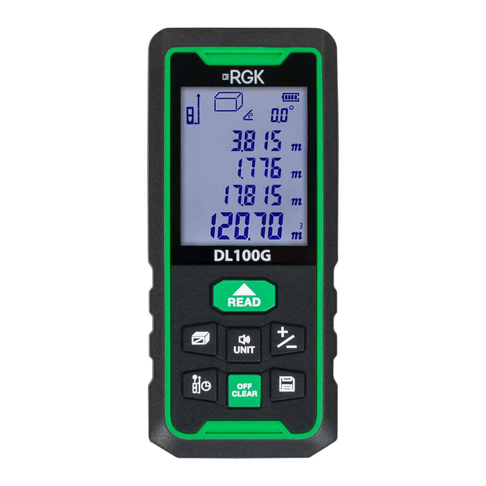 Лазерный дальномер RGK DL100G с поверкой - зеленый луч
