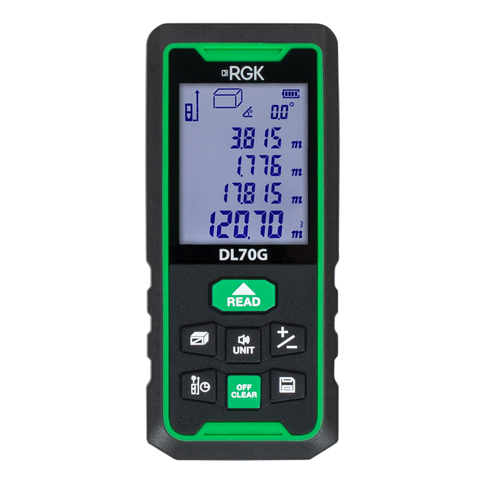 Лазерный дальномер RGK DL70G с поверкой - зеленый луч