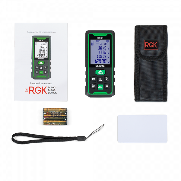 Лазерный дальномер RGK DL100G с поверкой - зеленый луч